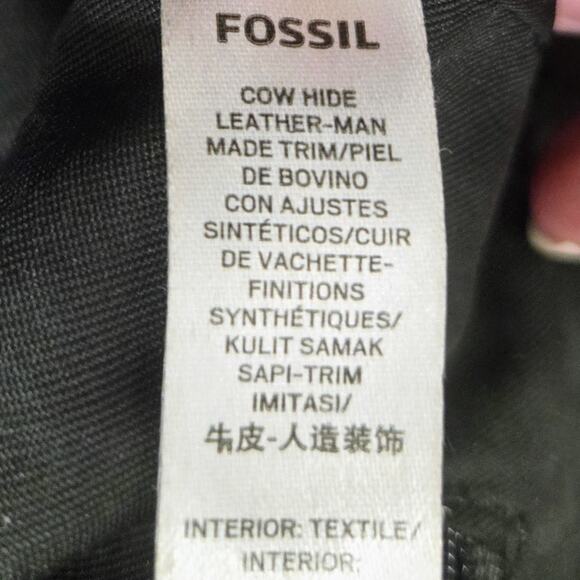 Fossil Fiona Black Pebbled Leather Crossbody/Shoulder Bag Adj Strap Zip + Pocket - Picture 10 of 10